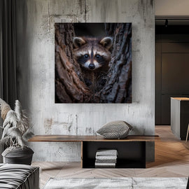 Tableau Raton Laveur, art mural décoration nature