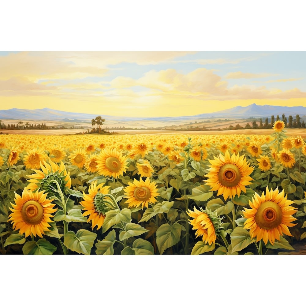 Tableau Réaliste les Tournesols, art mural décoration nature