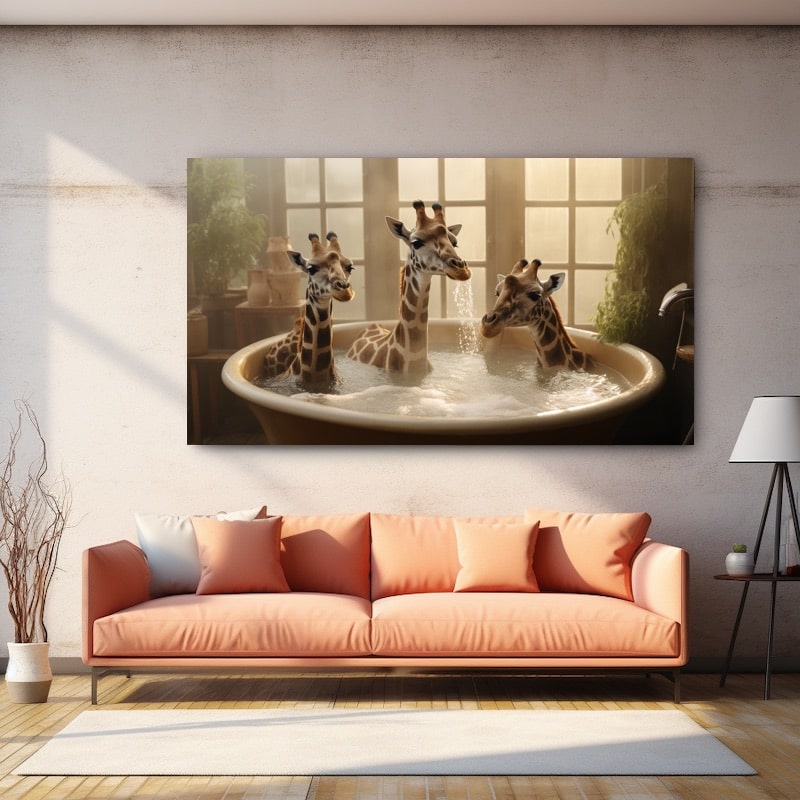 Tableau Rectangle Tableau Rectangle Girafe | Peinture Nature
