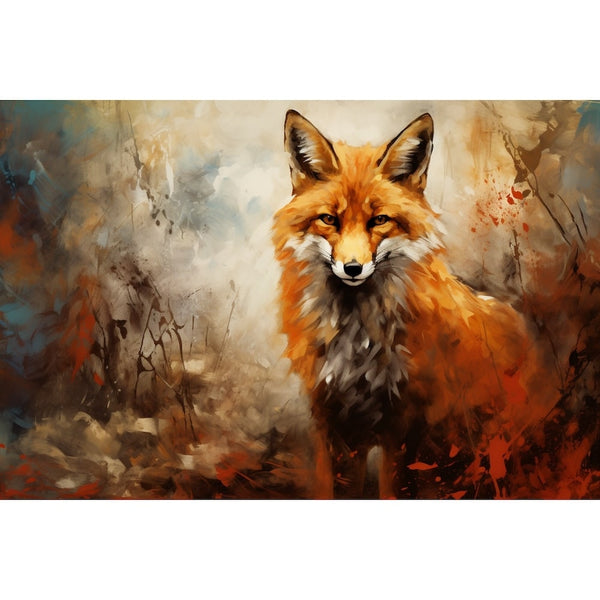 Tableau Abstrait Renard, art mural décoration nature