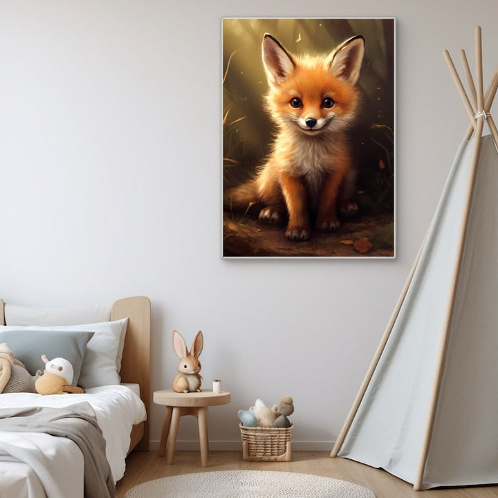 Tableau Renard Enfant, art mural décoration nature