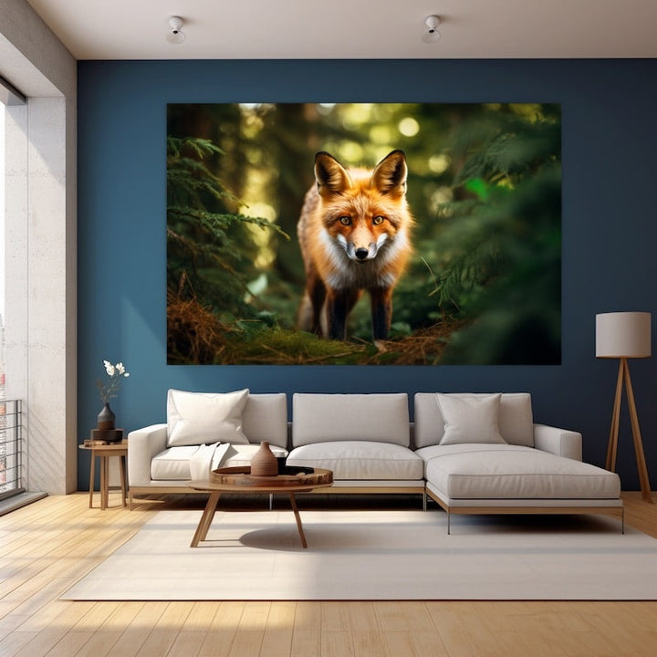 Tableau Renard Rusé, art mural décoration nature