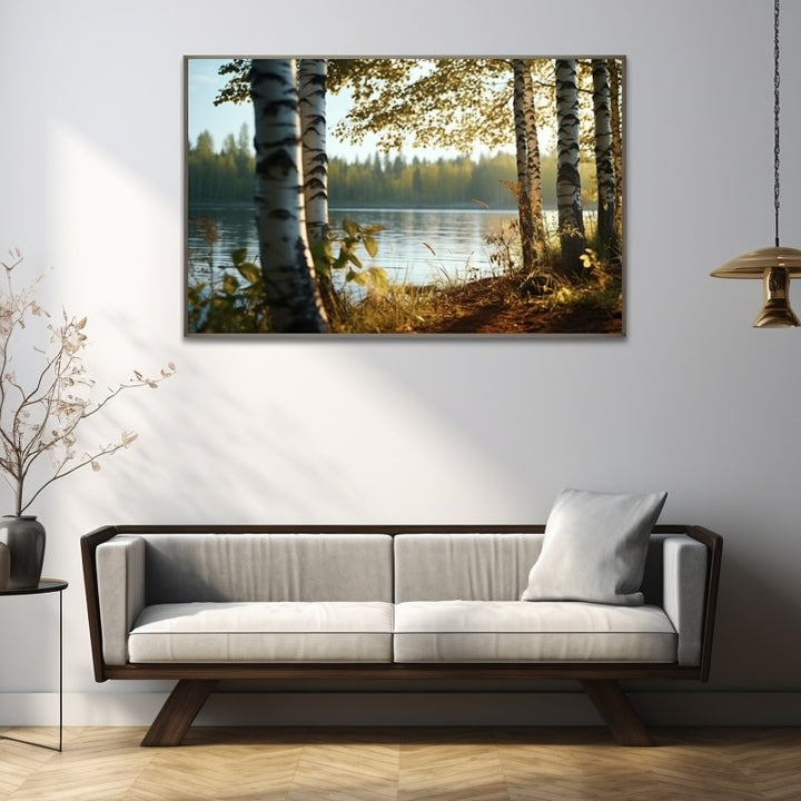 Tableau Représentant Bouleaux, art mural décoration nature