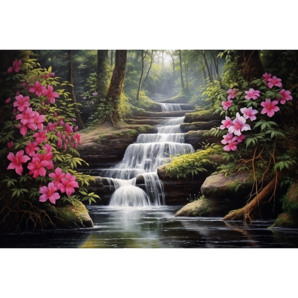 Tableau Cascade Romantique, art mural décoration nature