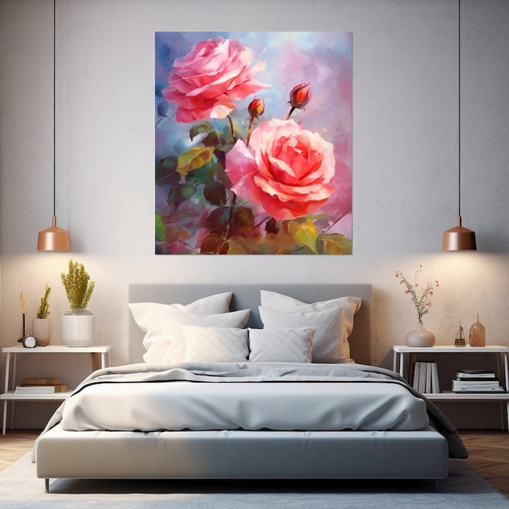 Tableau Romantique Rose, art mural décoration nature