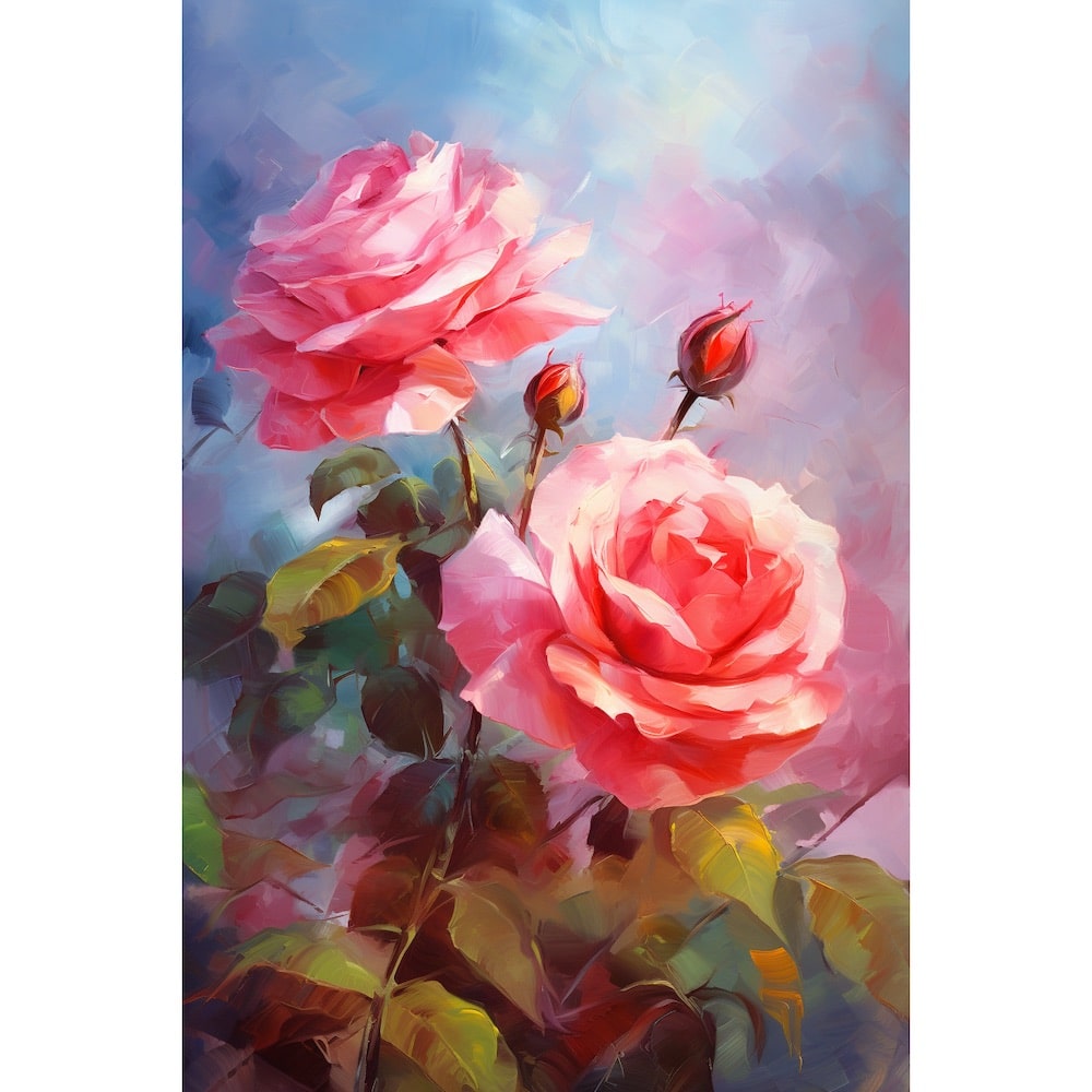 Tableau Romantique Rose, art mural décoration nature