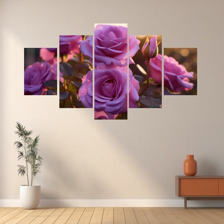 Tableau Rose Violet, art mural décoration nature