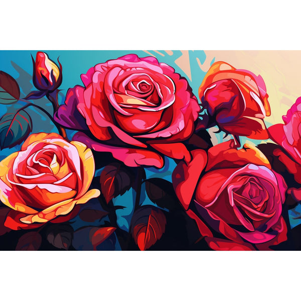 Tableau de Roses Contemporain, art mural décoration nature