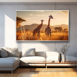 Tableau Safari Girafe, art mural décoration nature