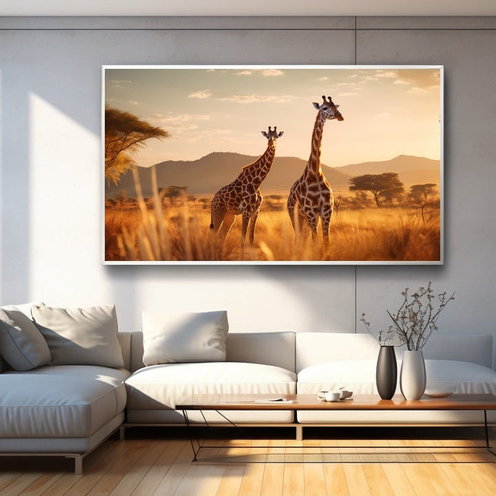 Tableau Safari Girafe, art mural décoration nature