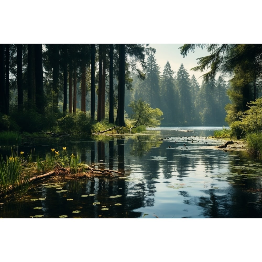 Tableau Sapin Lac Forêt