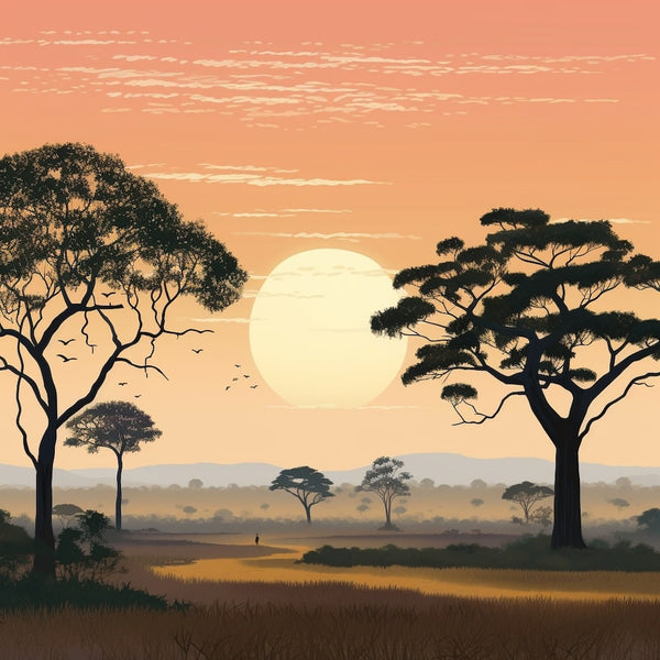 Tableau Moderne Savane, art mural décoration nature, vue 2
