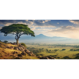 Tableau Panorama Savane, art mural décoration nature, vue 2