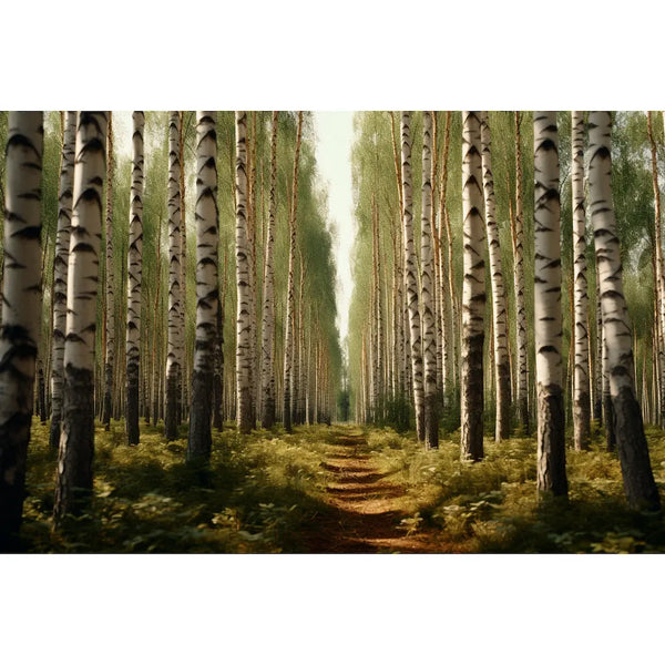 Tableau Sentier dans une Forêt de Bouleaux, art mural décoration nature