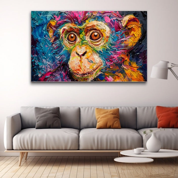 Tableau Singe Couleur, art mural décoration nature