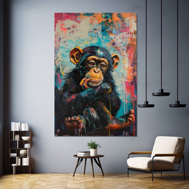 Tableau Singe Design, art mural décoration nature