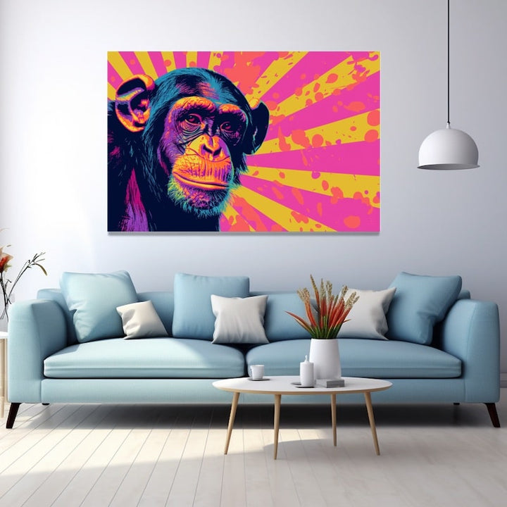 Tableau Singe Pop Art, art mural décoration nature