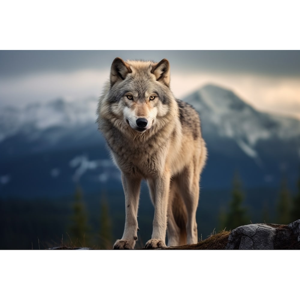 Tableau Loup Solitaire | Peinture Nature