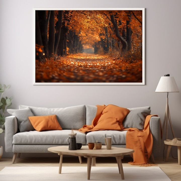 Tableau Sous Bois Automne, art mural décoration nature