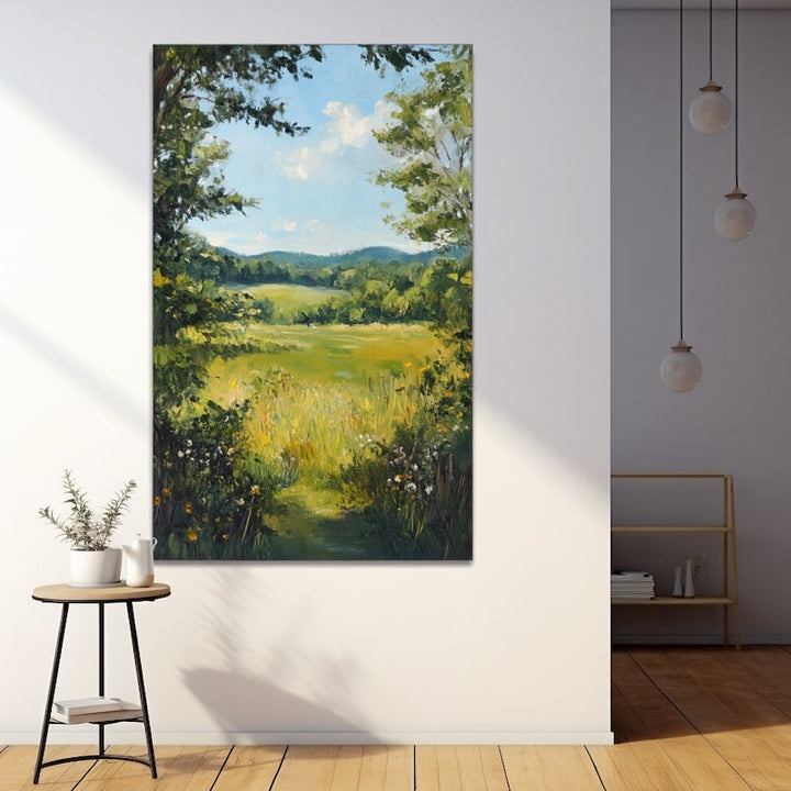 Tableau Clairière Ensoleillée en Été, art mural décoration nature