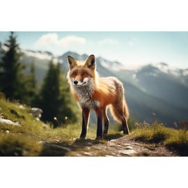 Tableau Renard en Montagne, art mural décoration nature