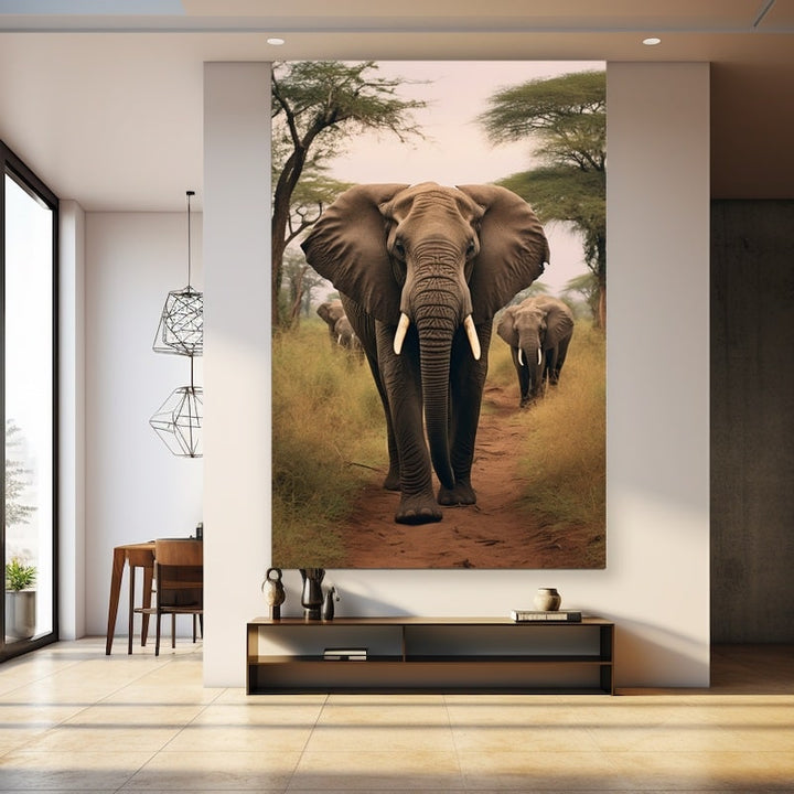 Tableau sur Toile Éléphant, art mural décoration nature