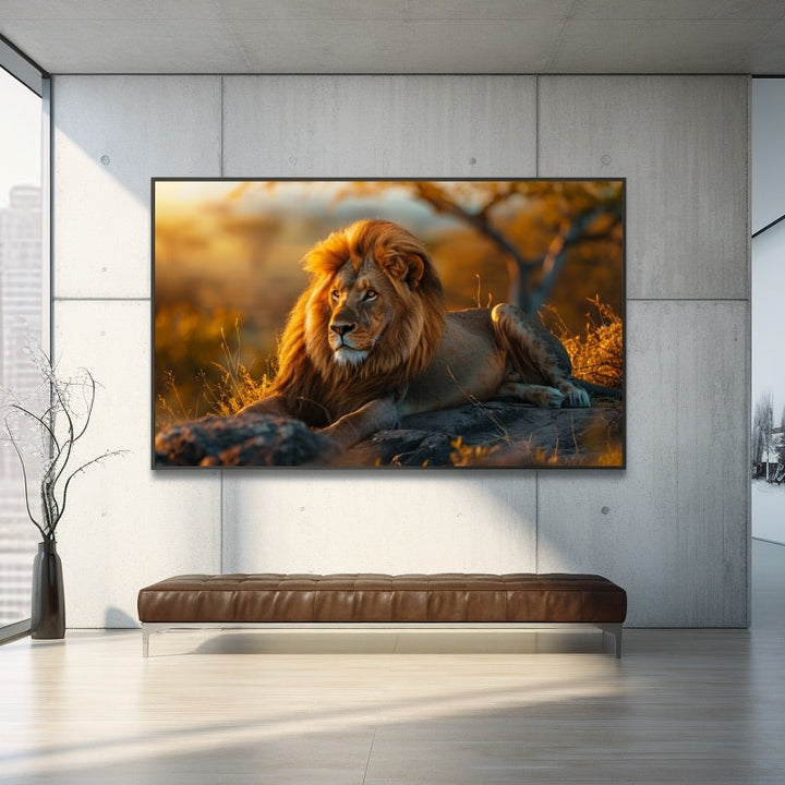 Tableau sur Toile Lion, art mural décoration nature