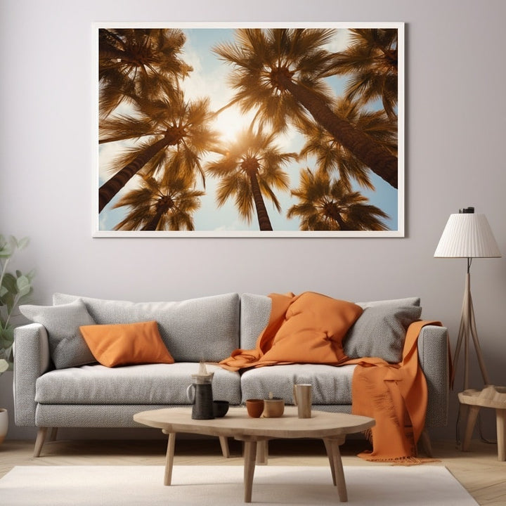 Tableau Sous les Grands Palmiers, art mural décoration nature
