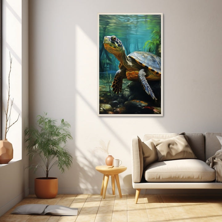 Tableau sur Toile Tortue, art mural décoration nature