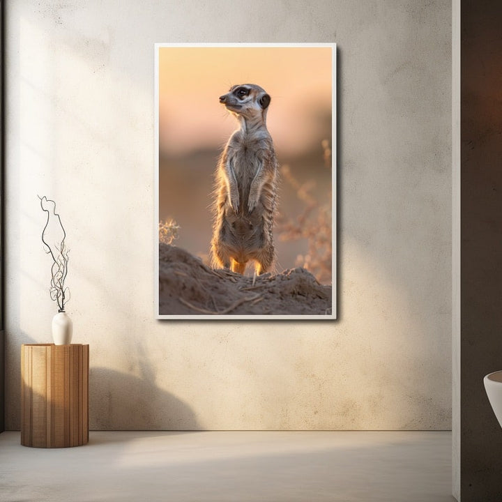 Tableau Suricate, art mural décoration nature