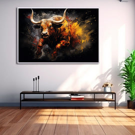 Tableau Taureau Moderne, art mural décoration nature