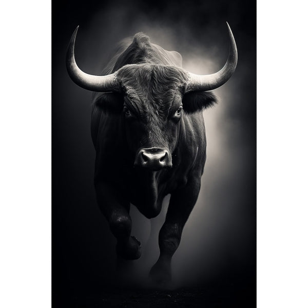Tableau Taureau Noir Blanc