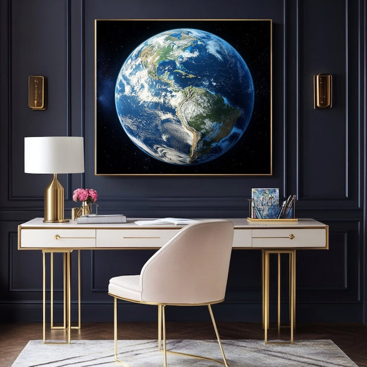 Tableau Terre et ses Continents, art mural décoration nature