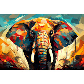 Tableau Tête D'Éléphant Abstrait, art mural décoration nature