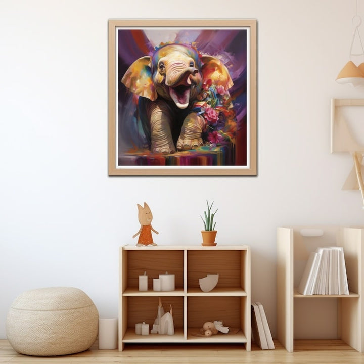 Tableau Tête D'Éléphant Rigolo, art mural décoration nature