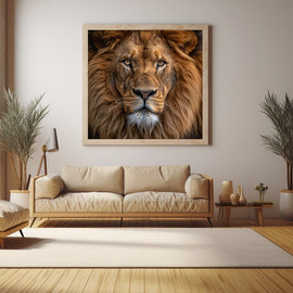Tableau Tête de Lion, art mural décoration nature