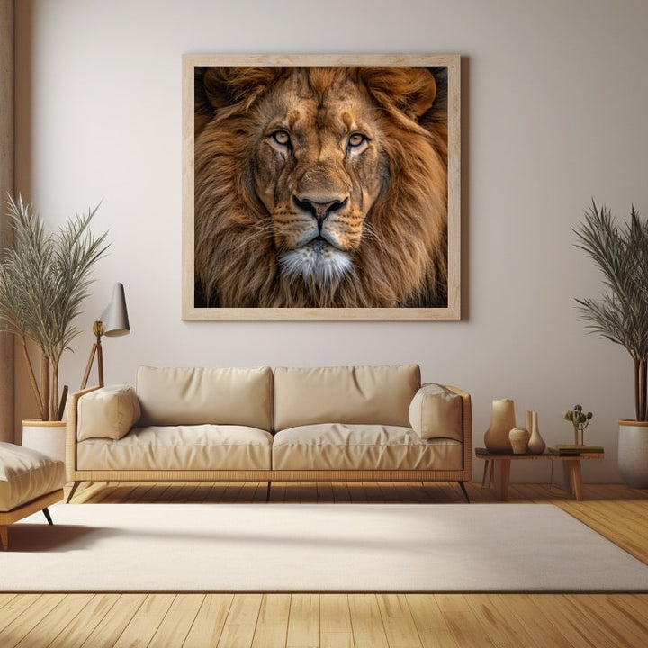 Tableau Tête de Lion, art mural décoration nature