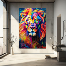 Tableau Tête De Lion Couleur
