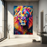 Tableau Tête de Lion Couleur