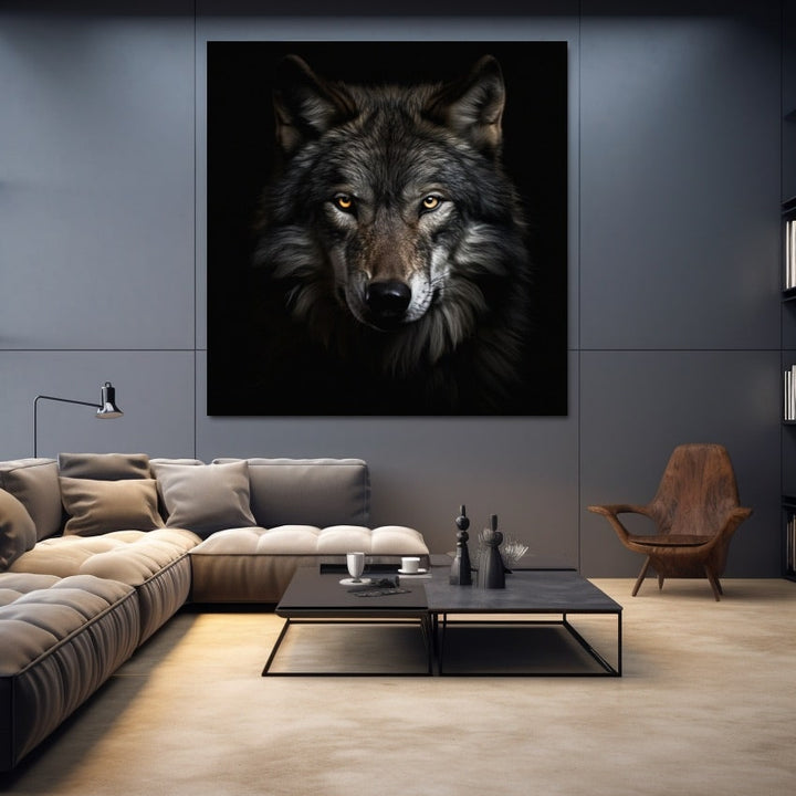 Tableau Tête de Loup, art mural décoration nature