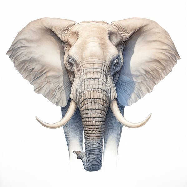 Tableau Tête D'Éléphant en Couleur, art mural décoration nature