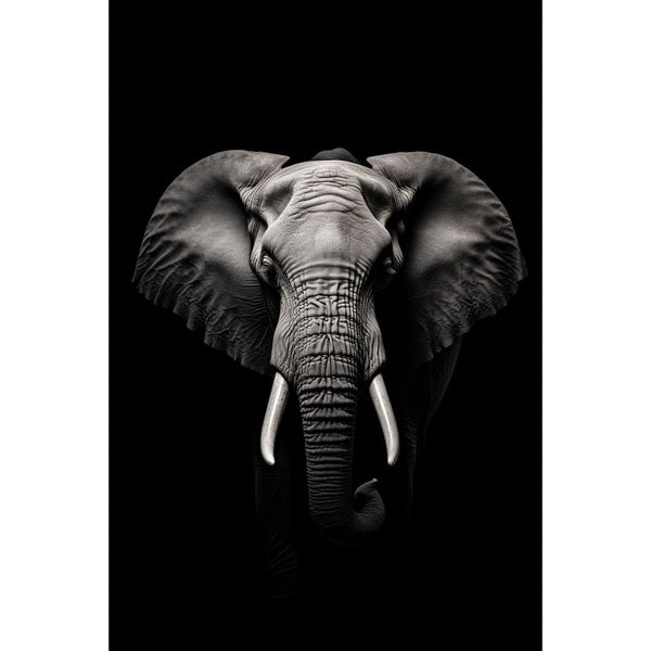 Tableau Tête Éléphant Noir et Blanc, art mural décoration nature