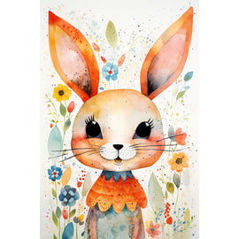 Tableau Tête de Lapin Enfant, art mural décoration nature