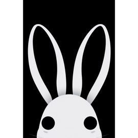 Tableau Moitié Tête Lapin Noir et Blanc, art mural décoration nature