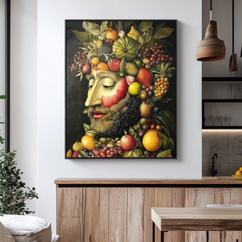 Tableau Tête avec des Fruits