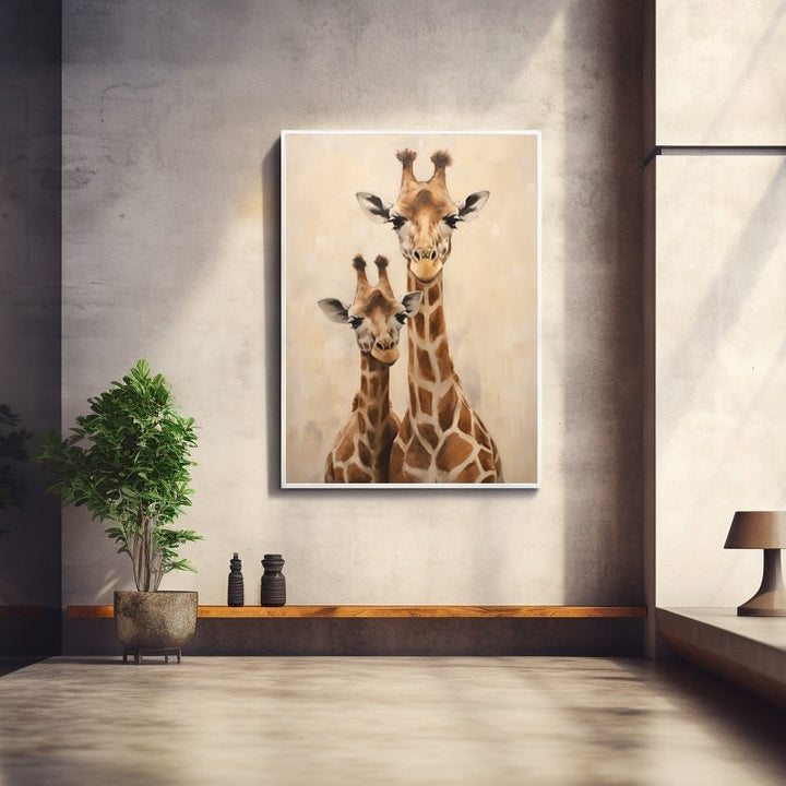 Tableau Thème Girafe, art mural décoration nature