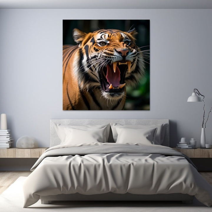 Tableau Tigre 3D, art mural décoration nature