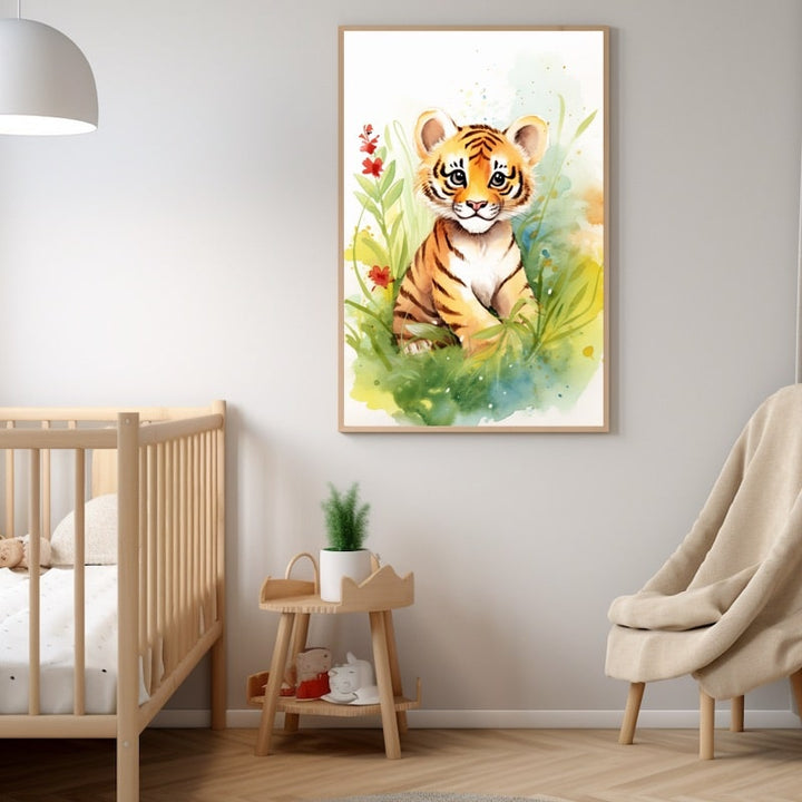 Tableau Tigre Bébé, art mural décoration nature