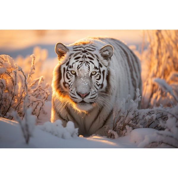 Tableau de Tigre dans la Neige, art mural décoration nature