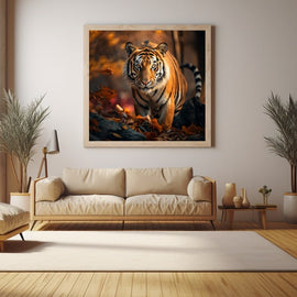 Tableau Tigre Orange, art mural décoration nature